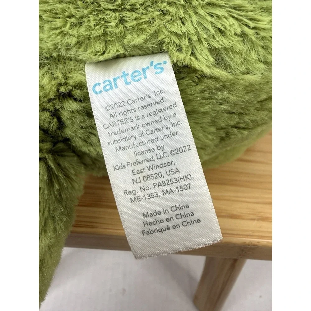 Carters Green Dragon Plush Wings Baby Lovey Nursery Toy 12